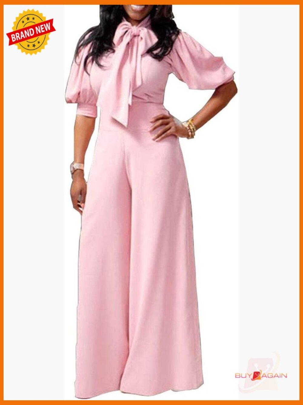 Plain Dressy Full Length Bowknot Women's Jumpsuit High Waist Romper